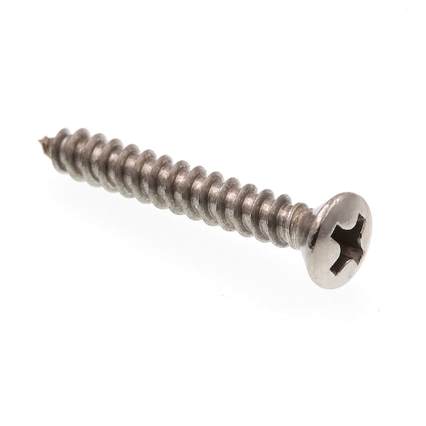 Prime-Line Sheet Metal Screw, Self-Tap, Oval Head, Phillip Drive No. 6 X 1in 18-8 Stainless Steel 25PK 9022740 - main